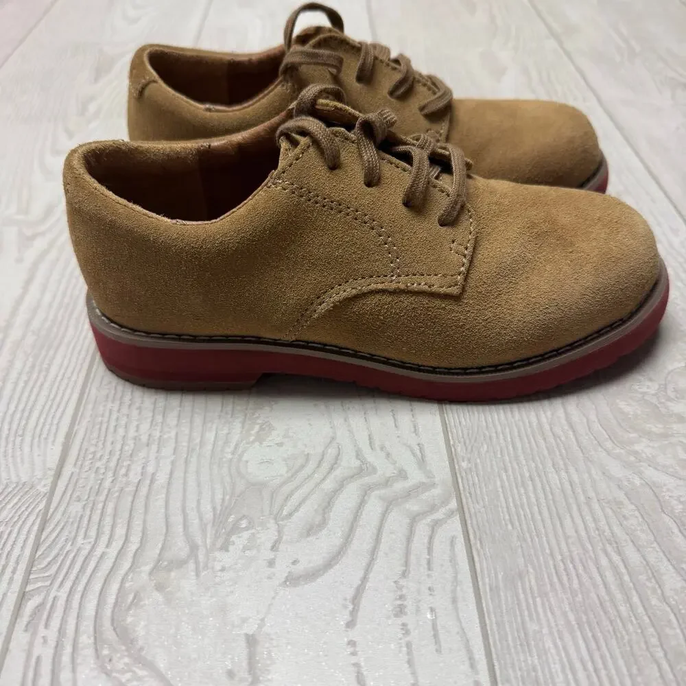 Sperry Top-Sider Tevin Boys Suede Oxford Shoes Brown Red Sole Size 13M